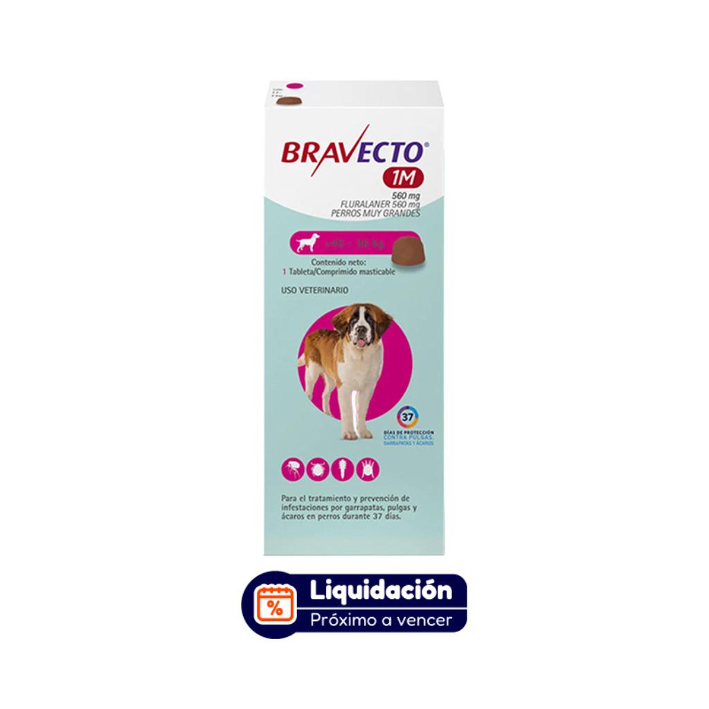 Bravecto 1M 560Mg 40 a 56 Kg (AGOSTO 2026) - Señor Mascota