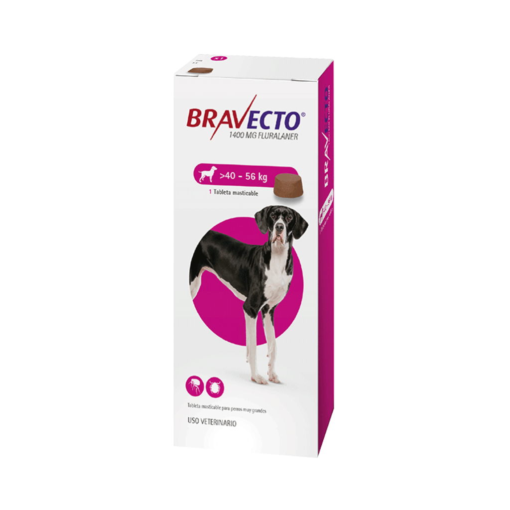 BRAVECTO 12 semanas (40 A 56 KG) Antipulgas y garrapatas - Señor Mascota
