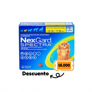 Nexgard Spectra S 3.5 a 7.5 Kg (amarillo) (PROMO)_1