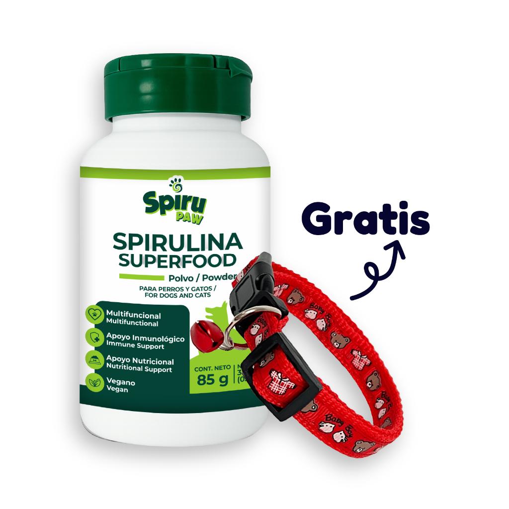 Spirulina en polvo Fco x 85 gr (1) + Collar tela (1) - Señor Mascota