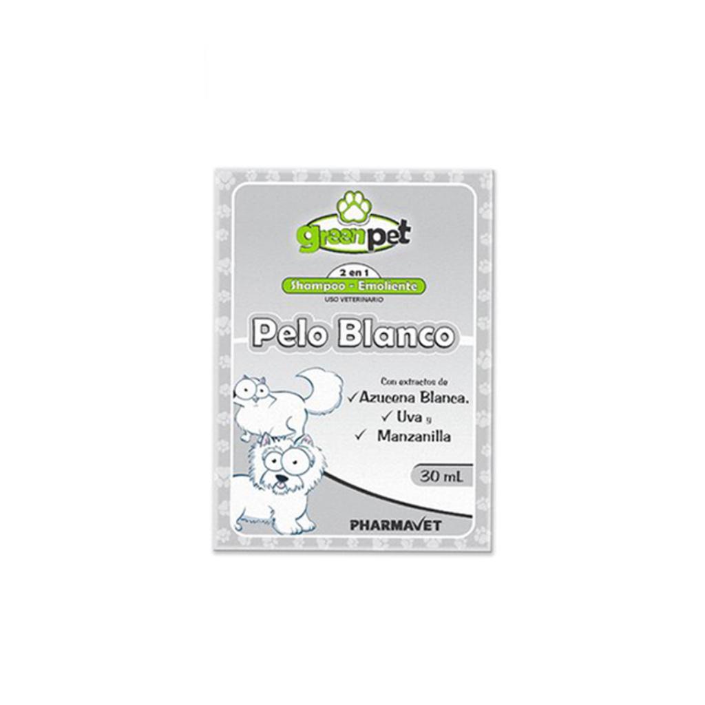 Shampoo pelo blanco 30ml Green pet (MAYO 2026) - Señor Mascota