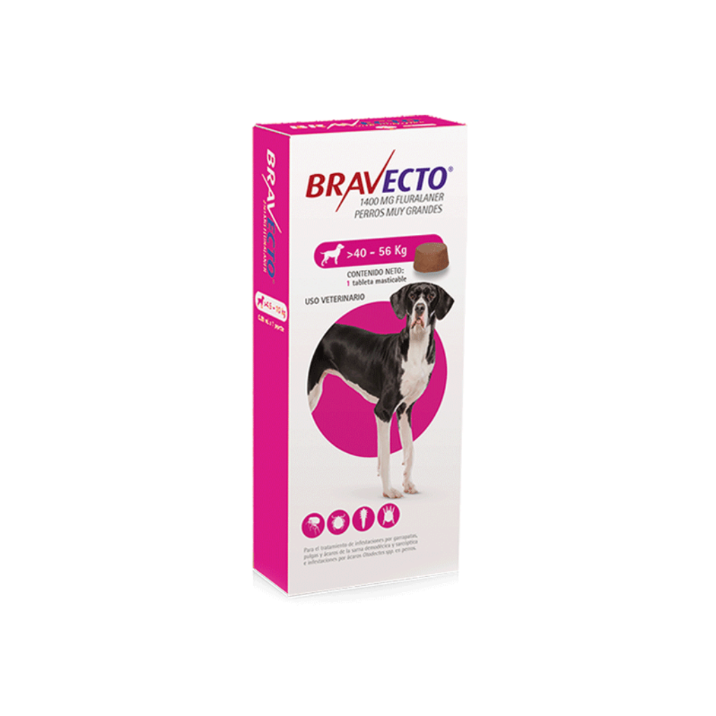 Bravecto 3M 40 a 56Kg (Rosado) (OCTUBRE 2026) - Señor Mascota