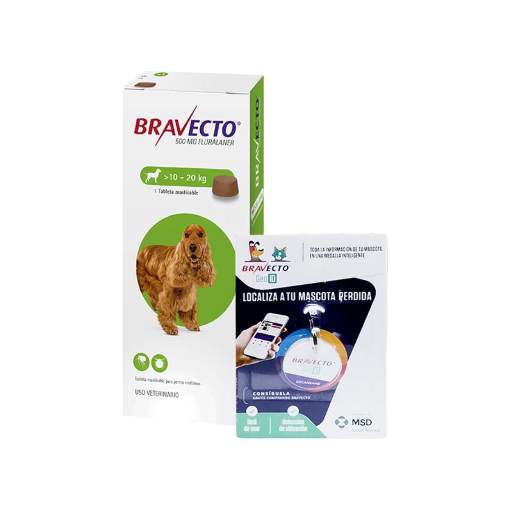 Bravecto 3M 10 a 20Kg (Verde) (1) + Geo ID(1) - Señor Mascota