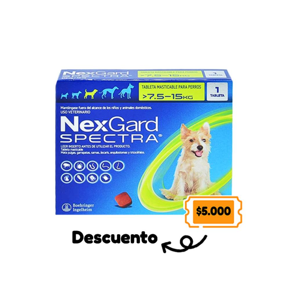 Nexgard Spectra M 7.5 a 15 Kg (verde) (PROMO) - Señor Mascota