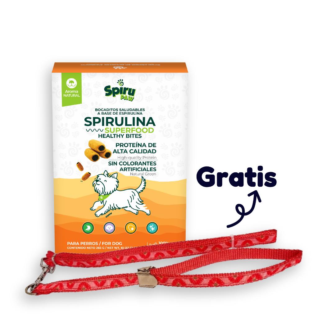 Bocaditos Dog Spiru Paw Natural x 283,5 gr (1) +  Correa y collar ajustable (1) - Señor Mascota