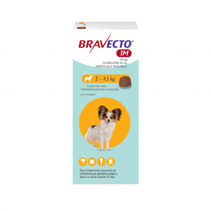 BRAVECTO 37 días (perros de 2 A 4,5 KG) Antipulgas y garrapatas_1