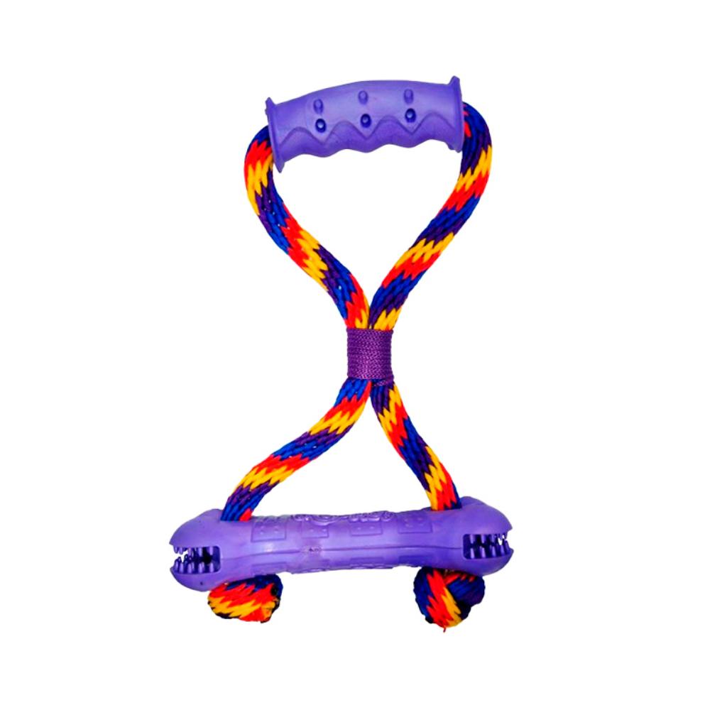 Hueso Color con Cuerda y Mango MORFIS - Señor Mascota