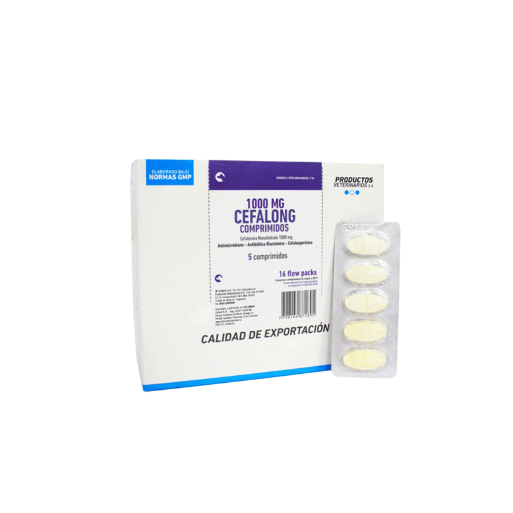 Cefalong 1000 Mg x 5 Tab - Señor Mascota
