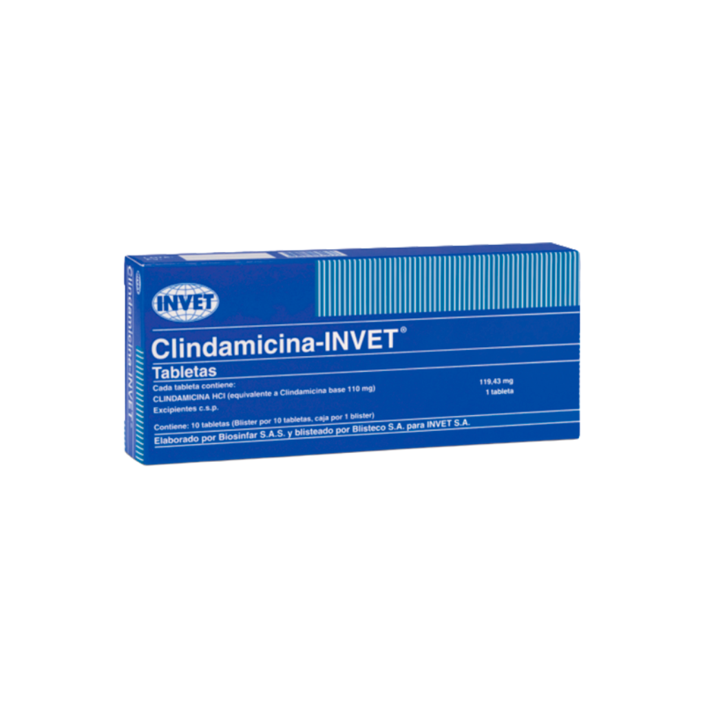 Clindamicina Invet blister x 10 Tab - Señor Mascota