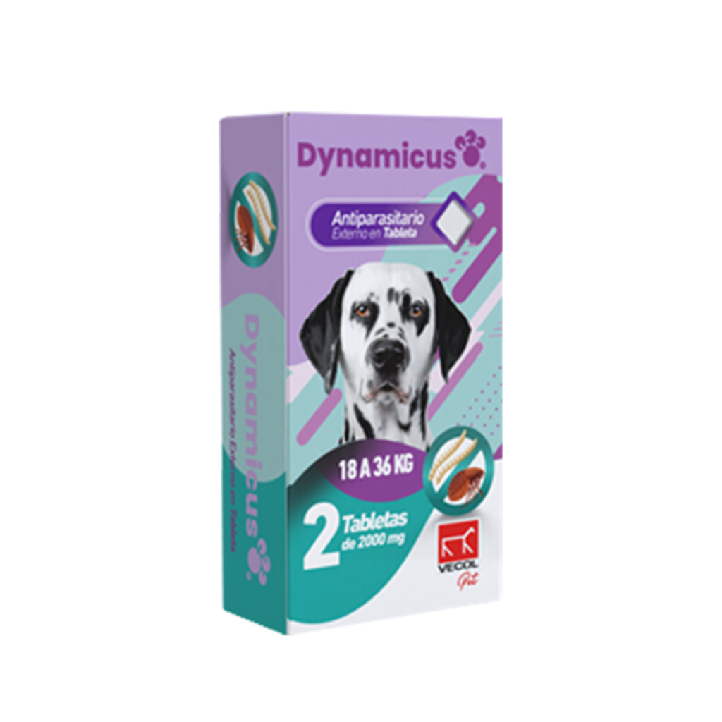 Dynamicus Antiparasitario Perro 18 a 36kg x 2 Tab - Señor Mascota