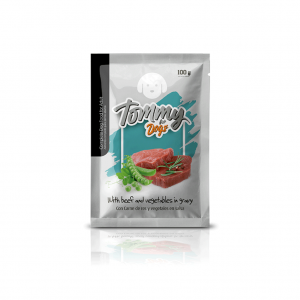 Pouch Tommy Perro Adulto Trozos de Res con Verduras Salsa 100Gr_1