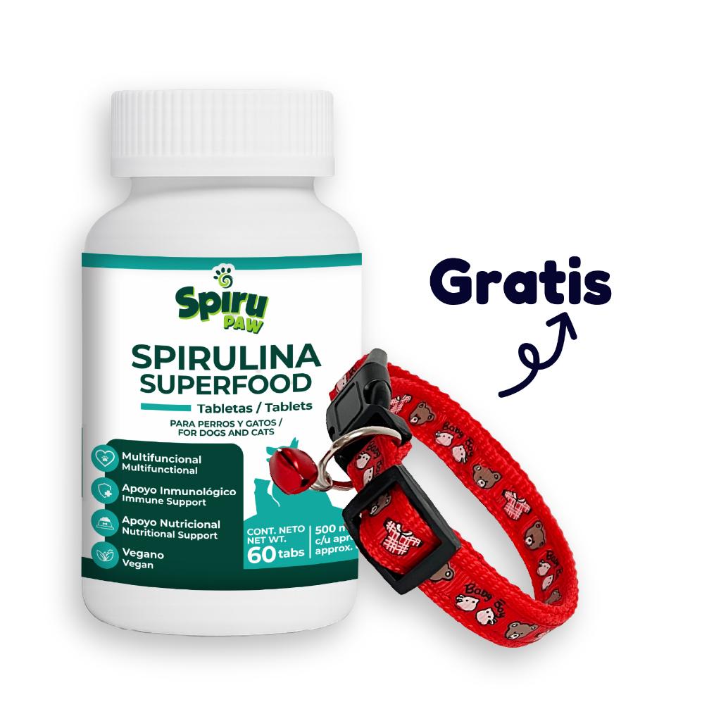 Spirulina Fco x 60 Tab x 85 gr (1) + Collar tela (1) - Señor Mascota