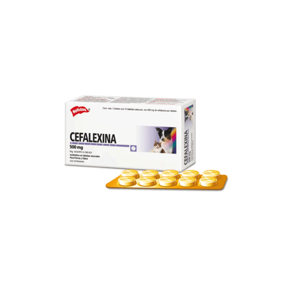 Cefalexina 500mg x10 compr Holliday - Señor Mascota