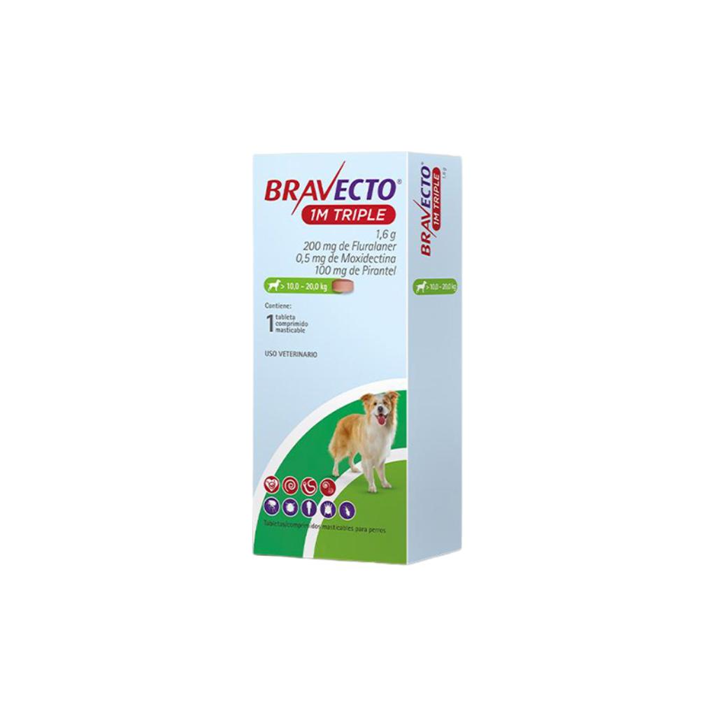 Bravecto 1M TRIPLE 200mg 10 a 20 kg X1Tab_1