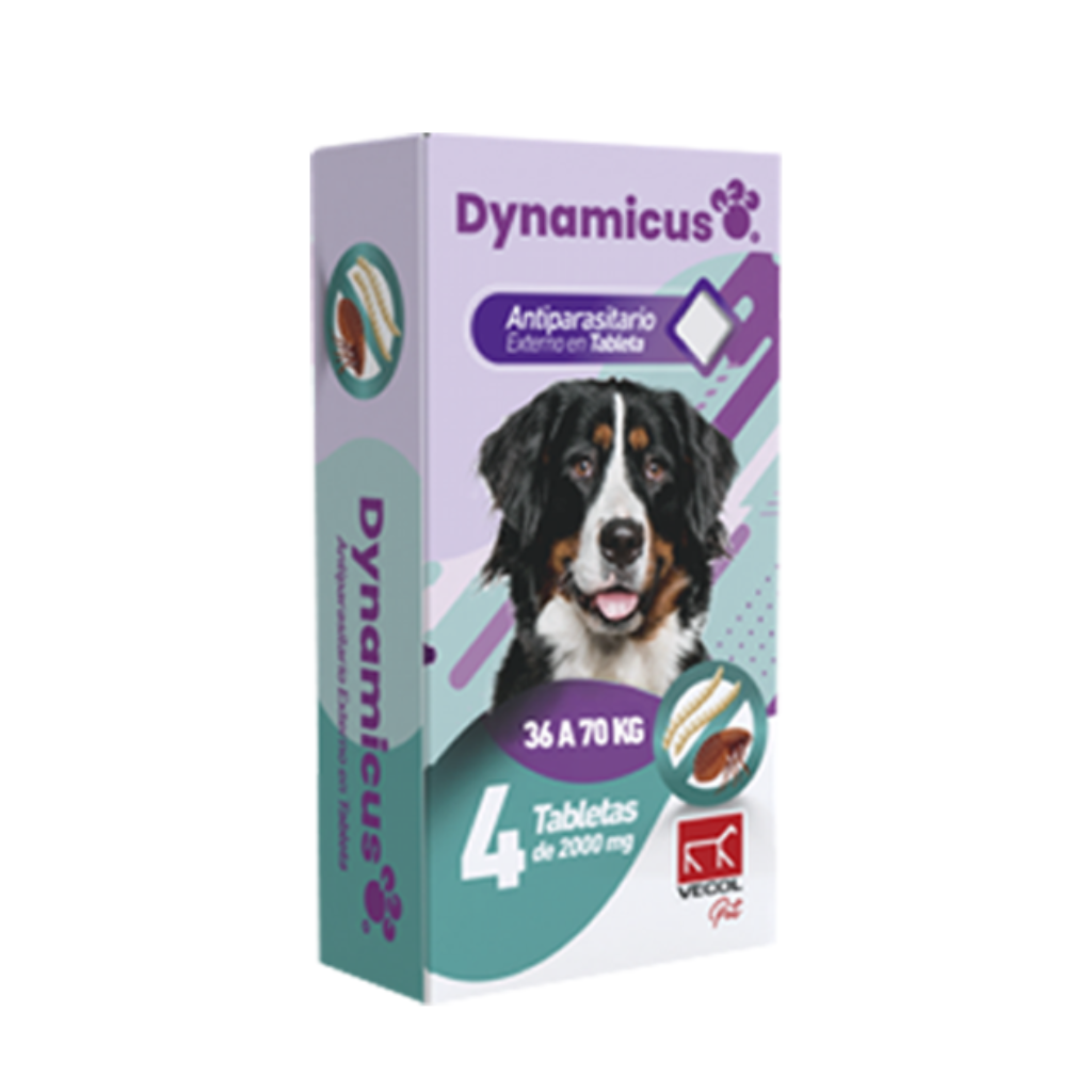 Dynamicus Antiparasitario Perro 36 a 70kg x 4 Tab - Señor Mascota
