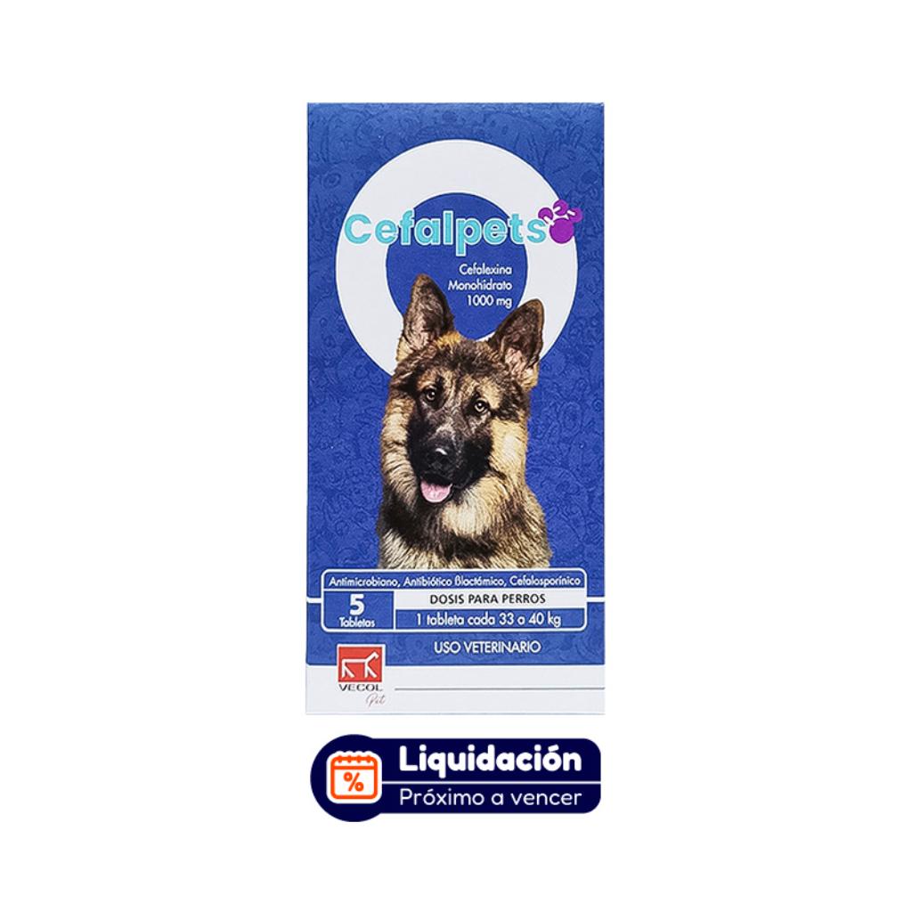 Cefalpets 1000mg x5 Tab (ENERO 2027) - Señor Mascota