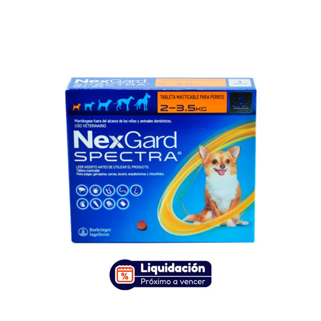Nexgard Spectra Xs 2 a 3.5kg (Naranja) (OCTUBRE 2026) - Señor Mascota