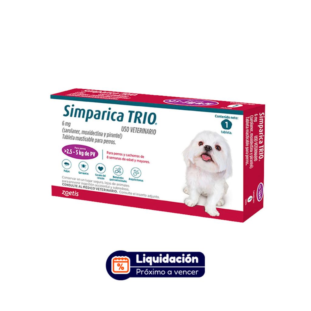 Simparica Trio Morado 2,6-5kg (NOVIEMBRE 2026) - Señor Mascota