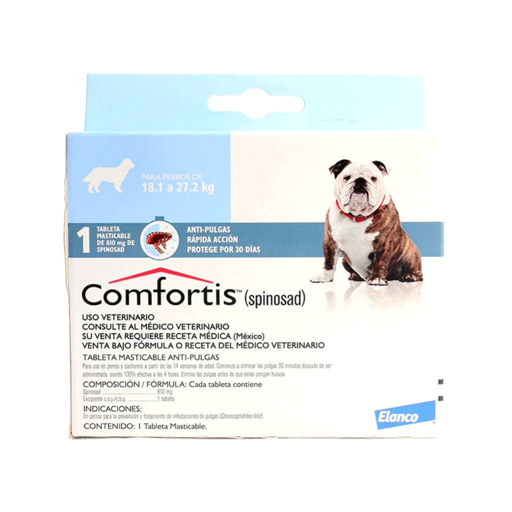 Comfortis Perro 18,1 a 27,2 Kg (azul) (ABRIL 2026) - Señor Mascota