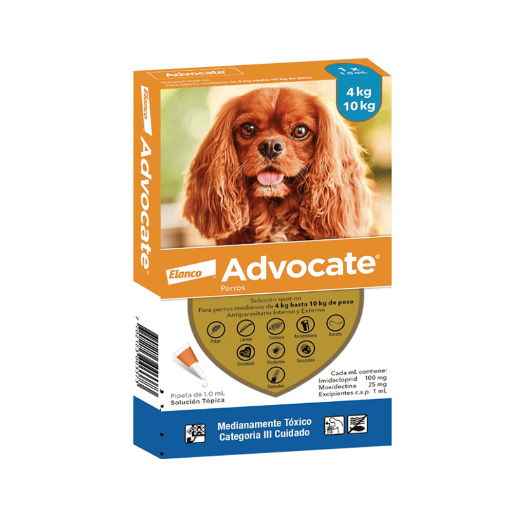 Advocate Perro 4 a 10kg x3 Pipetas - Señor Mascota