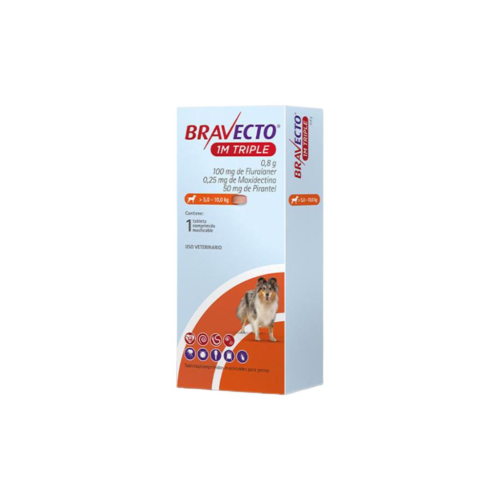 Bravecto 1M TRIPLE 100mg 5 a 10 kg X1Tab_1