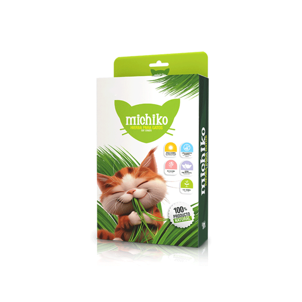 Kit de Siembra Michiko Hierba Gatos 140gr - Señor Mascota
