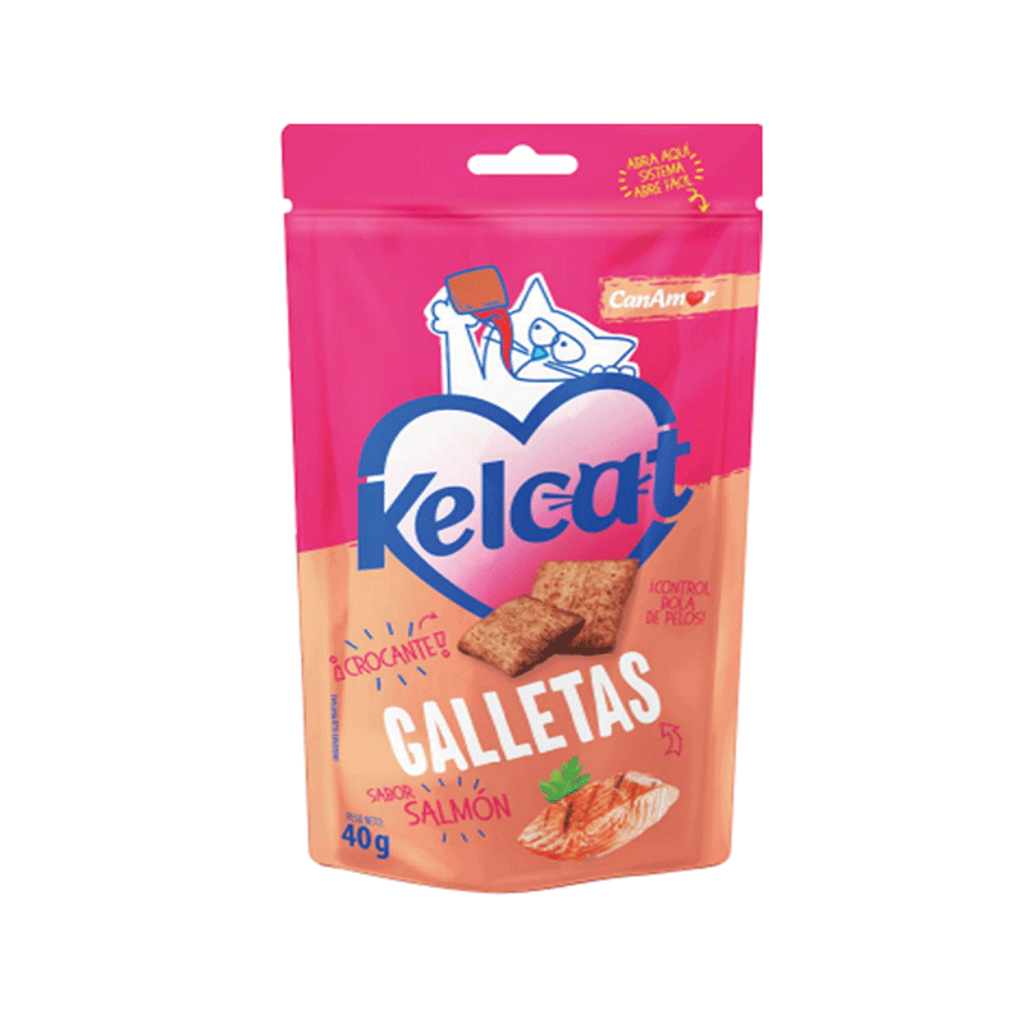 Galletas gatos Kelcat Salmon 40g Can amor - Señor Mascota